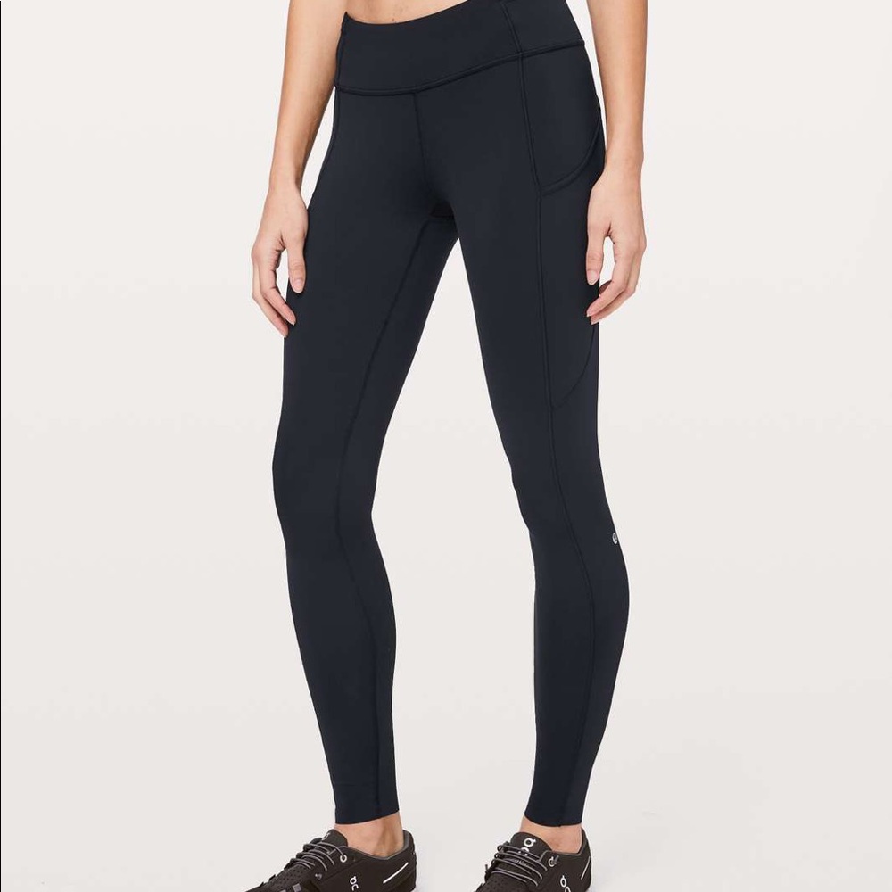 Plain black low rise Lululemon leggings